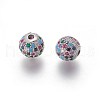 Brass Micro Pave Cubic Zirconia Beads ZIRC-F098-02P-10mm-2