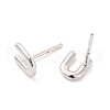 Brass Hollow Out Initial Letter Stud Earrings for Women EJEW-A044-01P-U-2