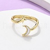 Brass Shell Cuff Rings for Women RJEW-C126-14G-2