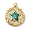 Rack Plating Brass Micro Pave Cubic Zirconia Pendants KK-D088-03G-2