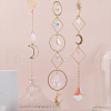 CHGCRAFT 3Pcs 3 Styles Electroplate Glass Window Hanging Suncatchers HJEW-CA0001-63-6