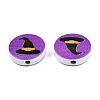 Halloween Printed Natural Wood Beads WOOD-T021-61-2