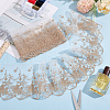 MAYJOYDIY US 2 Yards Polyester Shell & Starfish Embroidery Lace Ribbon OCOR-MA0001-26-4
