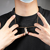 Praying Hand with Cross 316L Surgical Stainless Steel & Brass & Clear Cubic Zirconia Pendant Necklaces FS-WG75093-03-2