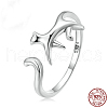 Cat Shape 925 Sterling Silver Cuff Rings FS-WG85062-01-2