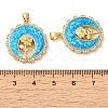 Rack Plating Brass Micro Pave Clear Cubic Zirconia Pendants KK-P268-10B-G-4