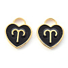 Light Gold Plated Alloy Enamel Pendants ENAM-R136-30-17-2