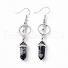 Gemstone Bullet & Dancer Dangle Earrings EJEW-I276-05P-2