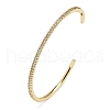 Clear Cubic Zirconia Open Cuff Bangle BJEW-M231-07G-3