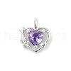 925 Sterling Silver Micro Pave Cubic Zirconia Pendants STER-Q002-02D-1
