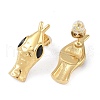 Snake Head 304 Stainless Steel Pave Cubic Zirconia Stud Earrings for Women EJEW-G390-01G-01-2
