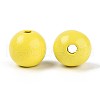 Spray Painted Round Natural Schima Wood Beads WOOD-A018-14mm-04-2