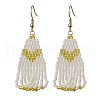 304 Stainless Steel with Glass Dangle Stud Earring EJEW-MZ00179-02-1