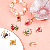 SUNNYCLUE 8Pcs 8 Styles Transparent Epoxy Resin Inner Flower Pendants RESI-SC0003-33-4