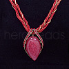 Bohemian Style Teardrop Zinc Alloy & Resin & Glass Seed Beaded Pendant Necklaces FS-WGFDF3E-01-1