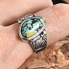 Fashionable Alloy & Turquoise Finger Rings FS-WGDFDBB-02-2