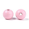 Spray Painted Round Natural Schima Wood Beads WOOD-A018-14mm-05-2