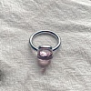 Square 304 Stainless Steel with Glass Finger Rings FS-WG8AAFA-39-1
