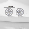 S925 Sterling Silver Clear Cubic Zirconia Stud Earrings ZM7202-2-2