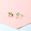Brass Micro Pave Clear Cubic Zirconia Stud Earrings FS-WGE47D1-20-1