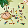 16Pcs 8 Styles Transparent Resin & Walnut Wood Big Pendants RESI-TA0001-84-7