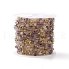 Natural Amethyst Square Beaded Chains AJEW-J035-02G-09-3