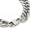 Non-Tarnish 304 Stainless Steel Cuban Link Chain Bracelets for Men BJEW-B093-03P-3