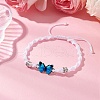Butterfly Alloy Enamel Link Bracelets BJEW-JB11722-01-1