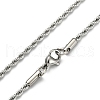 304 Stainless Steel Necklaces Unisex Rope Chain Necklaces NJEW-507L-10-3