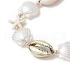 Natural Mixed Cowrie Shell Bead Braided Bead Bracelets BJEW-JB11862-01-3