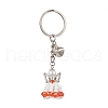 Glass Seed & Plastic Pearl & Alloy Keychain KEYC-MZ00025-3