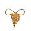 Bowknot Brass Chain Tassel Alligator Hair Clips PW-WGB460E-01-5