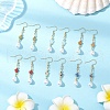 Flower with Teardrop 304 Stainless Steel ABS Plastic Imitation Pearl Dangle Earrings EJEW-JE06419-1
