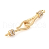 Brass Micro Pave Clear Cubic Zirconia & Shell Fold Over Clasps KK-L289-002G-2