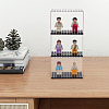 Rectangle Plastic Minifigure Display Case with Black Base ODIS-WH0004-14-6