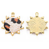 Rack Plating Printed Alloy Pendants ENAM-Q445-010C-NR-2
