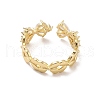 Brass Micro Pave Cubic Zirconia Open Cuff Rings RJEW-R146-17D-G-2