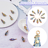 SUPERFINDINGS 10Pcs Electroplated Raw Rough Natural Quartz Crystal Copper Wire Wrapped Pendants FIND-FH0009-12A-3