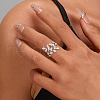 925 Sterling Silver Micro Pave Cubic Zirconia Open Rings for Women IW9494-1-4