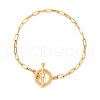 304 Stainless Steel Flat Round Link Bracelets BJEW-R027-06G-02-4