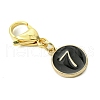 Flat Round with Number 0~9 Alloy Enamel Pendant Decorations HJEW-JM02814-5