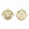 Brass Micro Pave Clear Cubic Zirconia Pendants KK-R126-019-NF-1