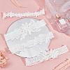 AHANDMAKER 2 Sets 2 Style Polyester Lace Elastic Bridal Garters AJEW-GA0004-01-5