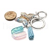 26Pcs Transparent Epoxy Resin & Transparent Acrylic & Faux Suede Tassel Keychain KEYC-JKC01202-21-5
