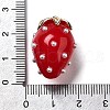 Strawberry Brass Acrylic Pendants OACR-R006-02G-02-3