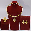 Ethiopia Cross Alloy Pendant Choker & Stud Earring & Ring Sets FS-WGF30ED-01-1