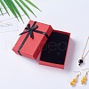 Kraft Cotton Filled Rectangle Cardboard Jewelry Set Boxes with Bowknot CBOX-D028-04-10