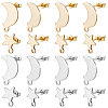 Beebeecraft 40 Pairs 4 Style Moon & Star 304 Stainless Steel Stud Earring Findings STAS-BBC0002-41-1
