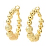 Rack Plating Brass Round Beaded Hoop Earrings EJEW-Z019-02C-G-1