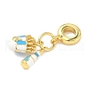 Brass Enamel European Dangle Charms KK-I355-21G-02-2